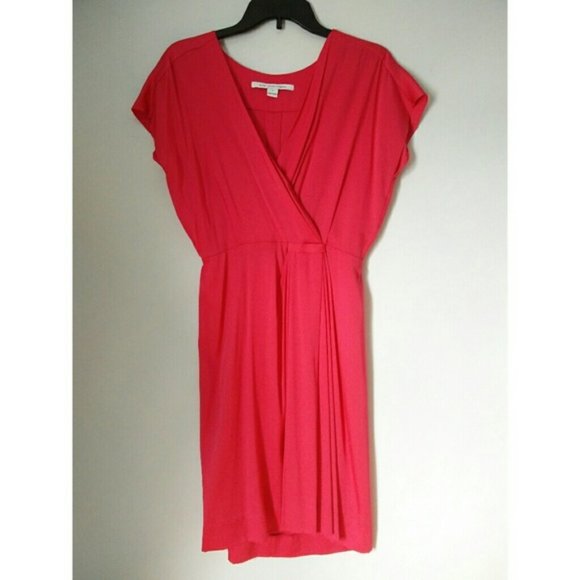 DVF DIANE VON FURSTENBERG coral silk dress - Picture 2 of 16